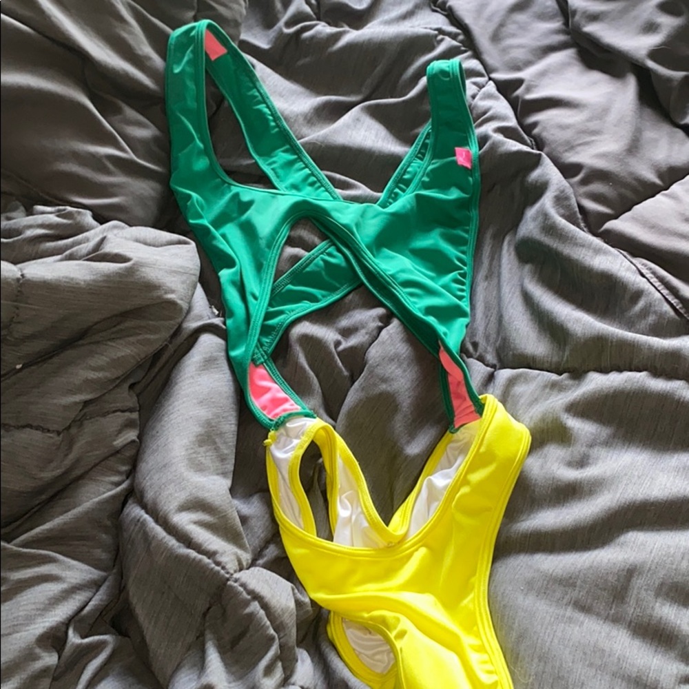 Green/yellow  one piece swimsuit from Chyna dolls
